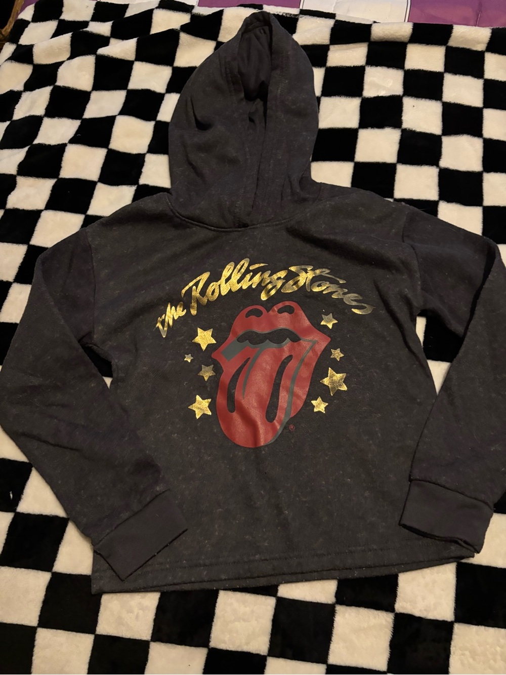 Medium 7/8 The Rolling Stones Kids Black Graphic Hoodie
